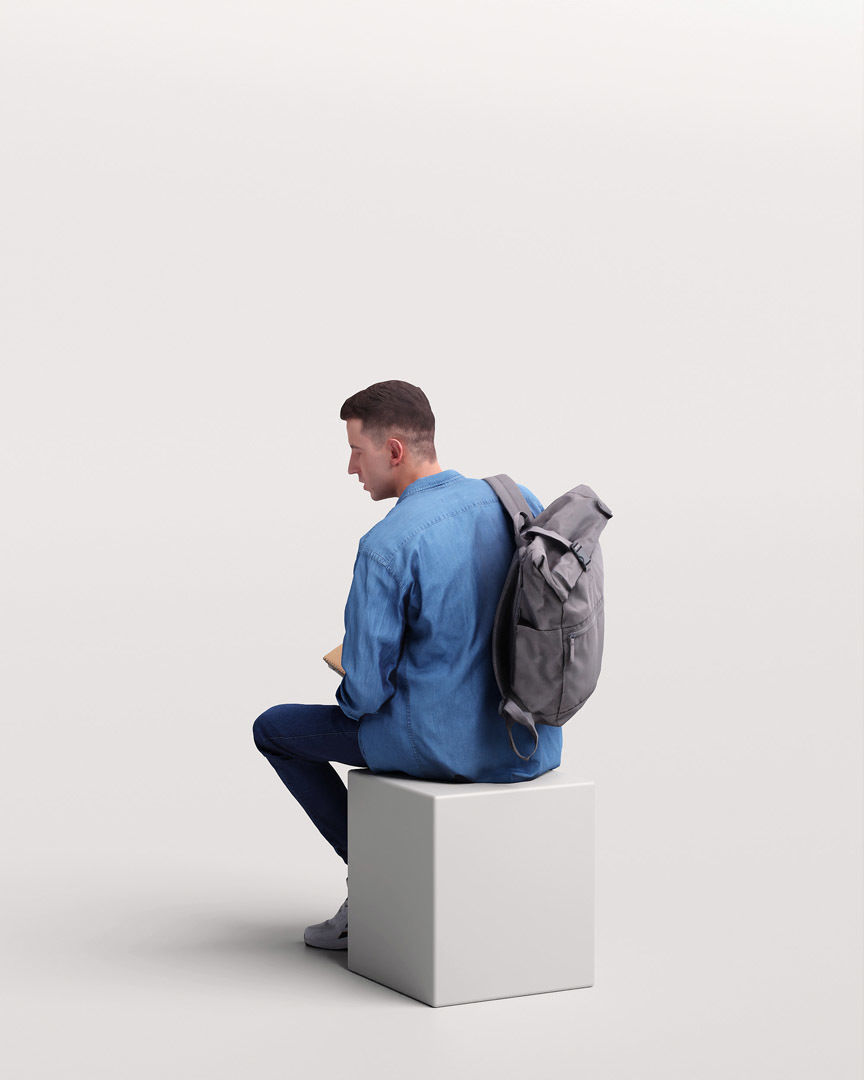 Humano Sitting Man 2203-4 3D model_4