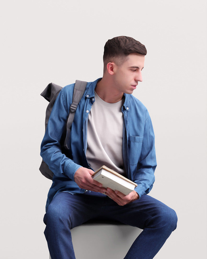 Humano Sitting Man 2203-4 3D model_6