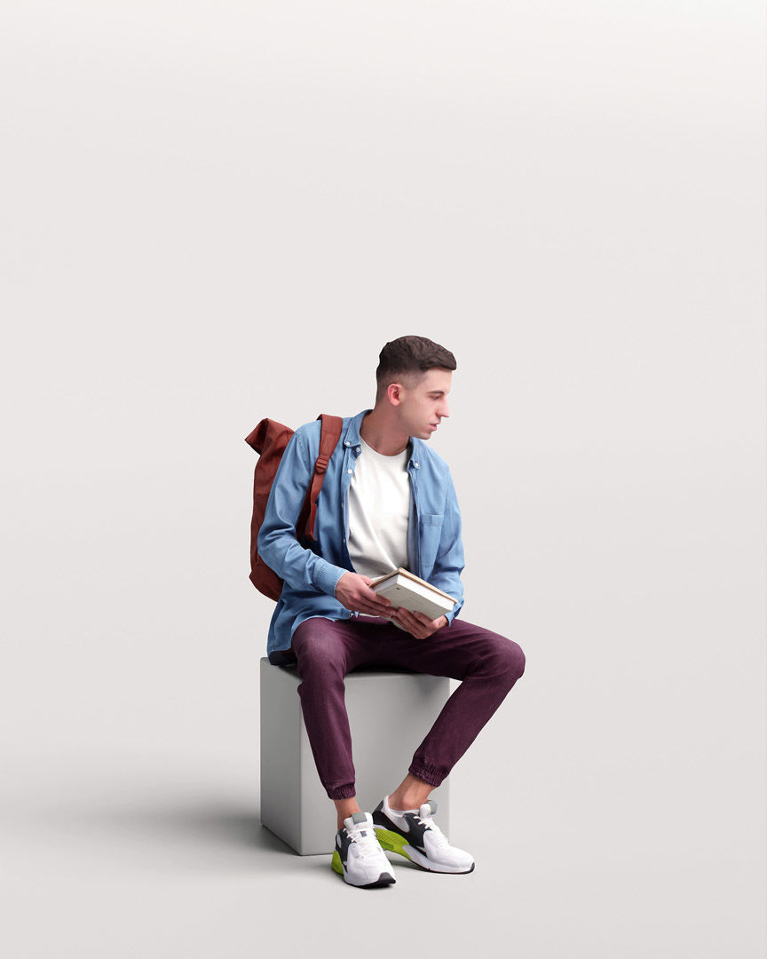 Humano Sitting Man 2203-4 3D model_11