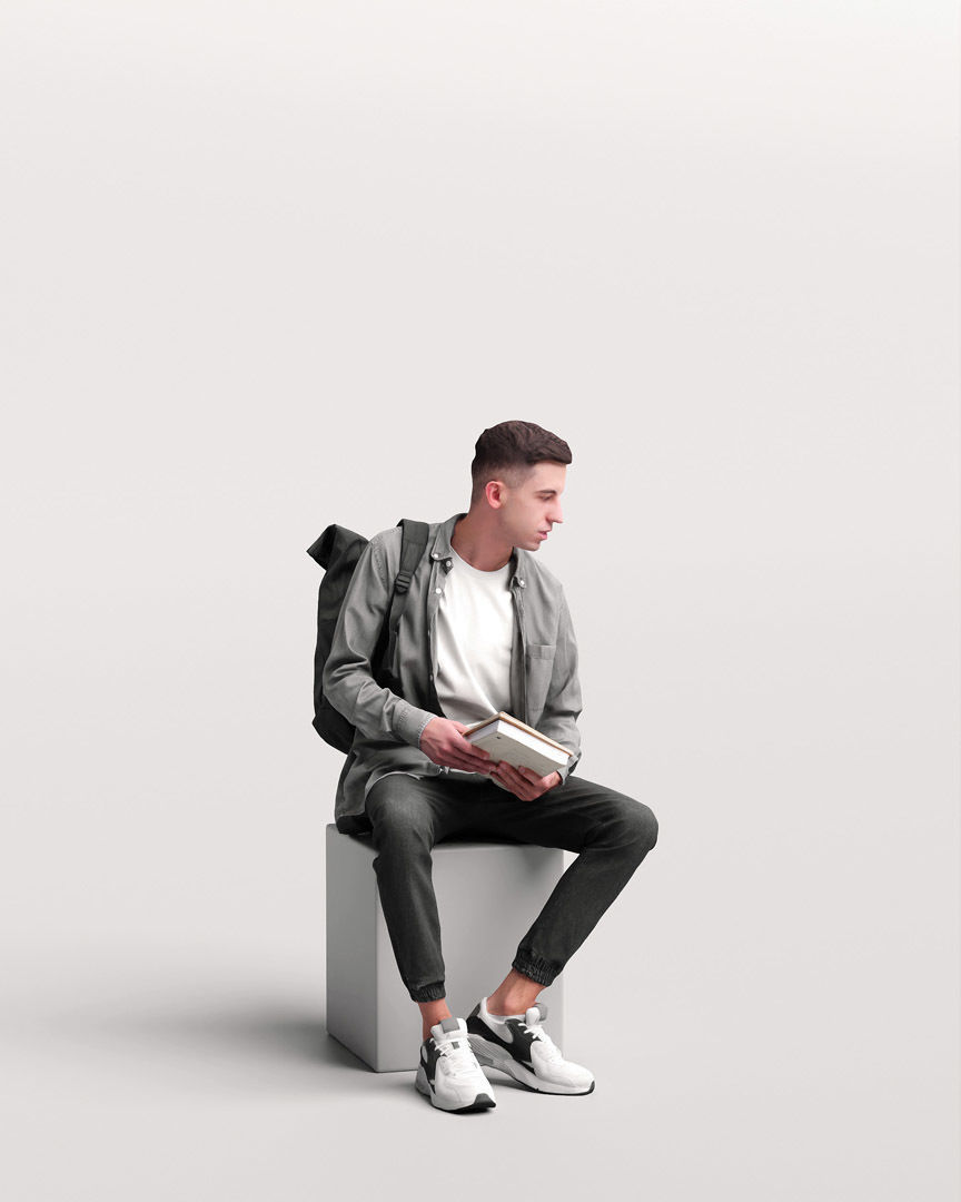 Humano Sitting Man 2203-4 3D model_9