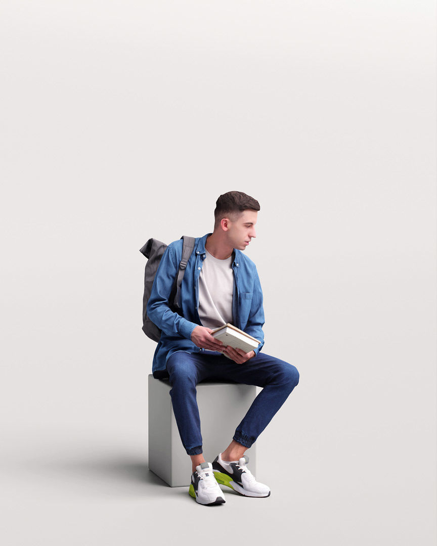 Humano Sitting Man 2203-4 3D model_1