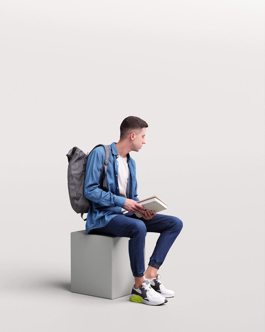 Humano Sitting Man 2203-4 3D model_2