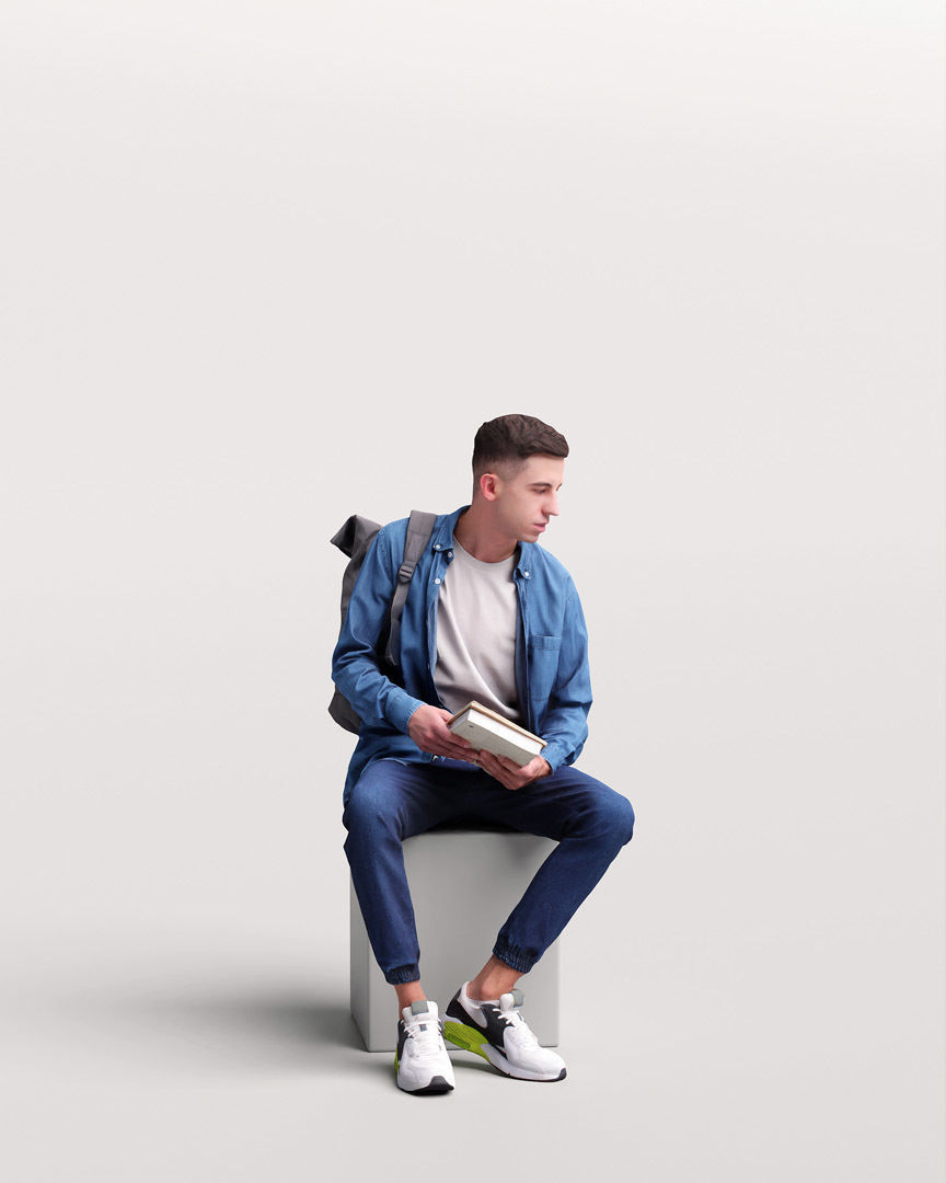 Humano Sitting Man 2203-4 3D model_3