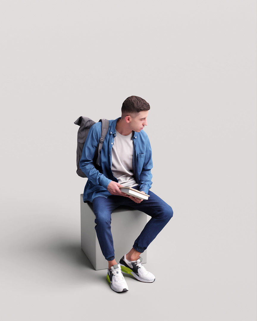 Humano Sitting Man 2203-4 3D model_8