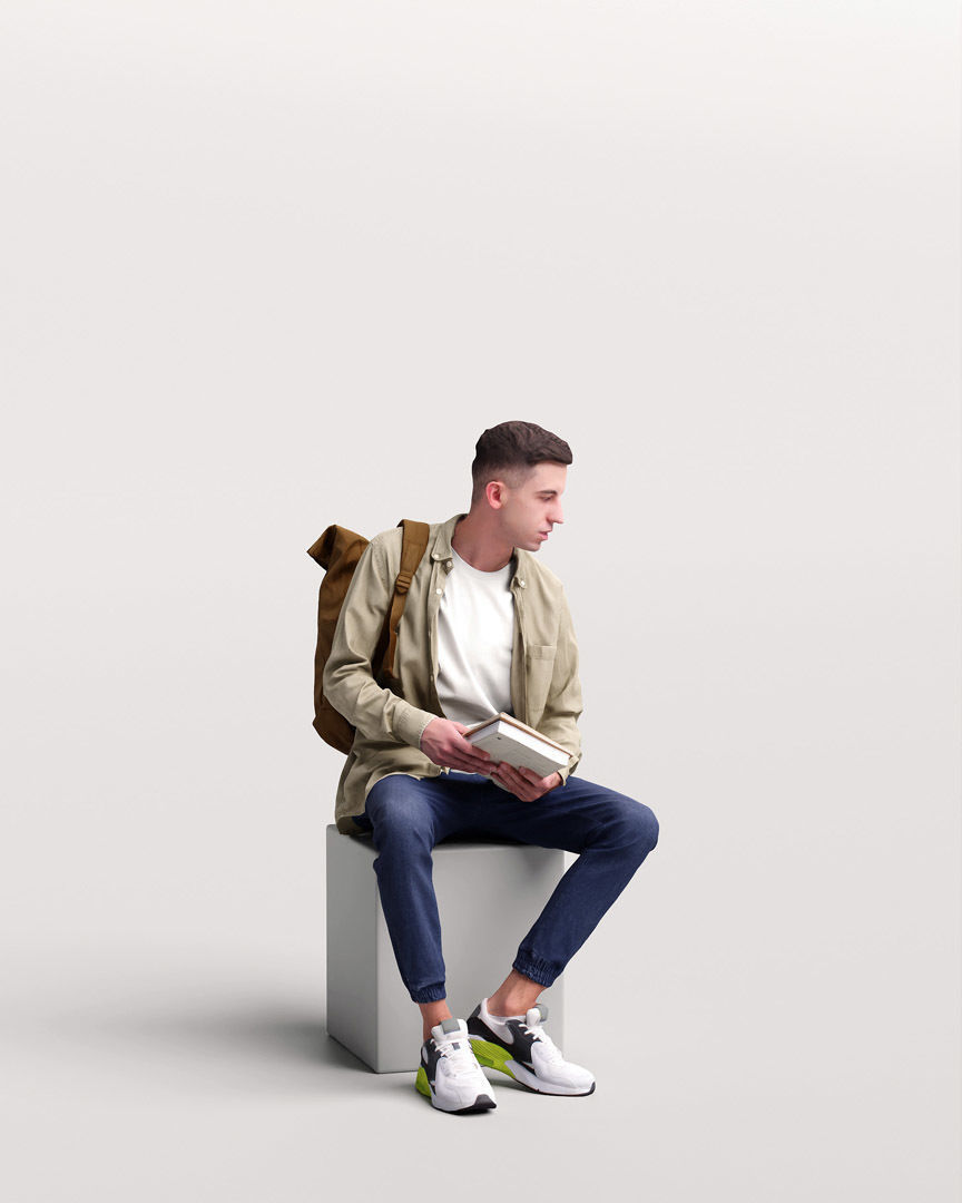 Humano Sitting Man 2203-4 3D model_10