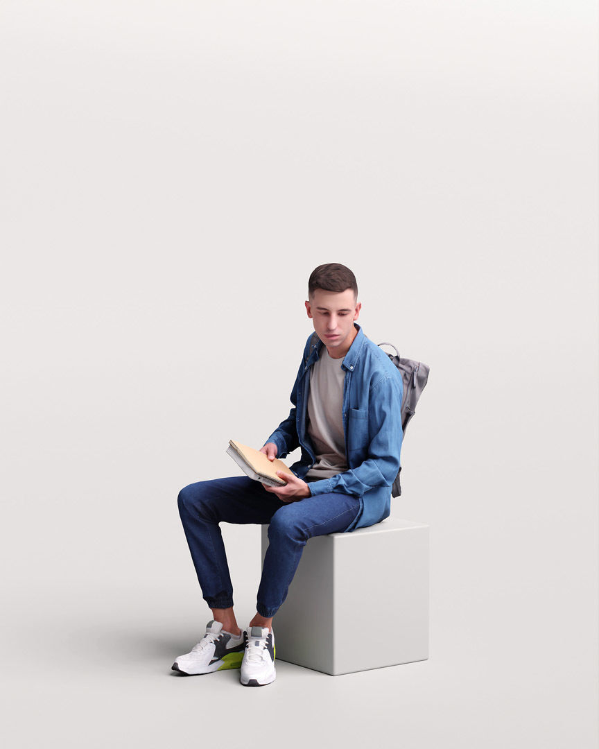 Humano Sitting Man 2203-4 3D model_5