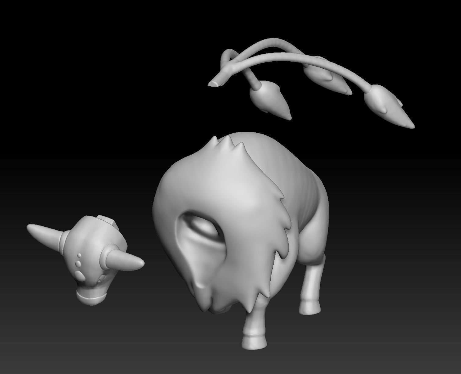 Pokemon Paldean Tauros Combat Breed 3D print model_2