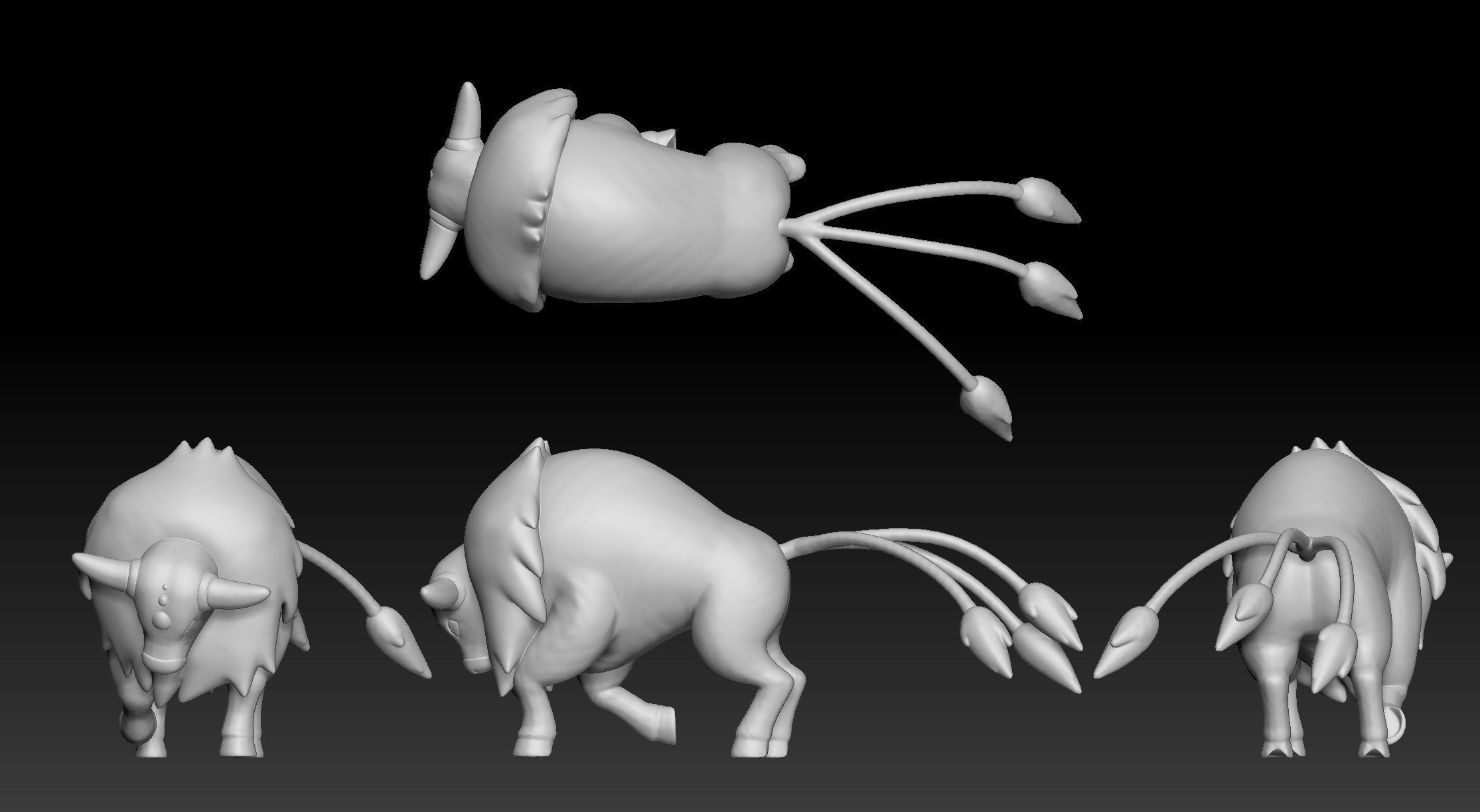 Pokemon Paldean Tauros Combat Breed 3D print model_1