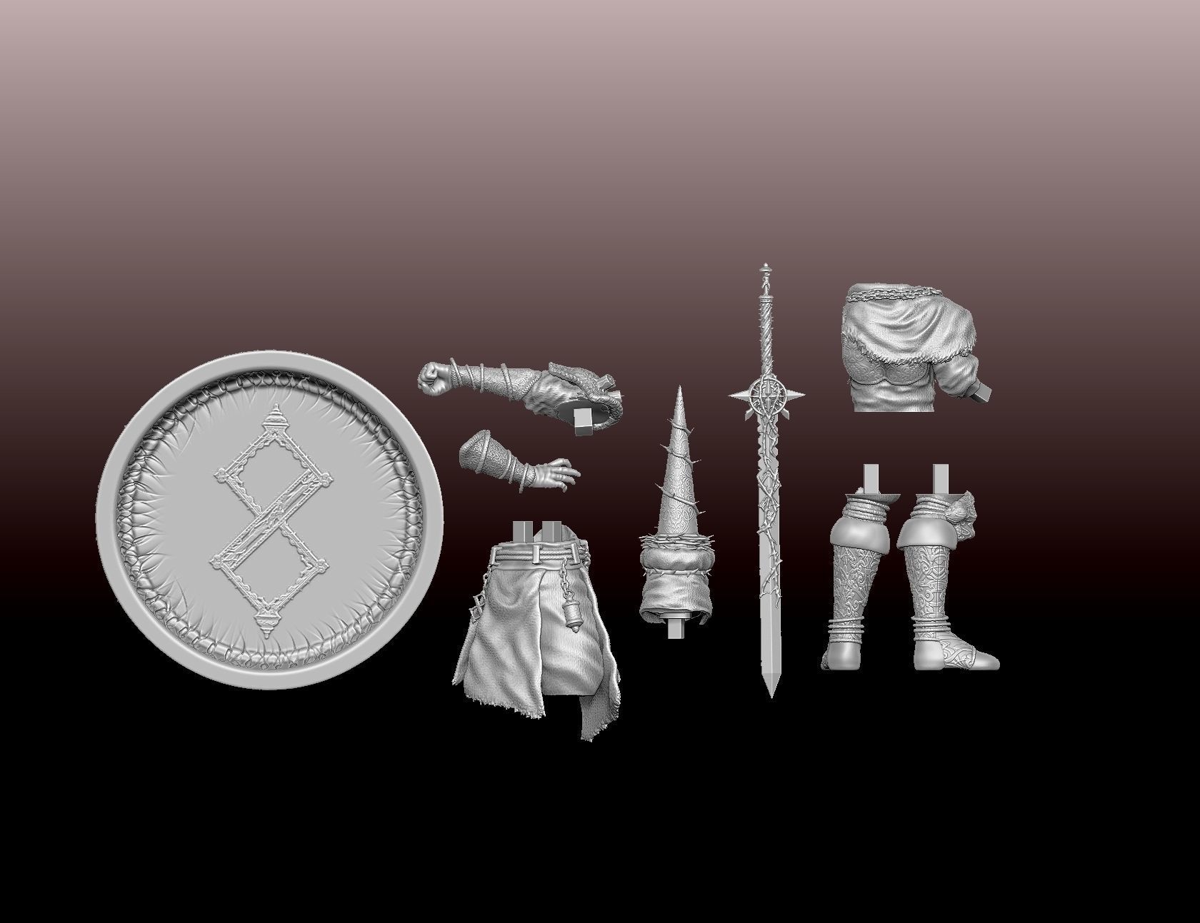 Blasphemous Penitent one - Golden Burden Skin 3D print model_8