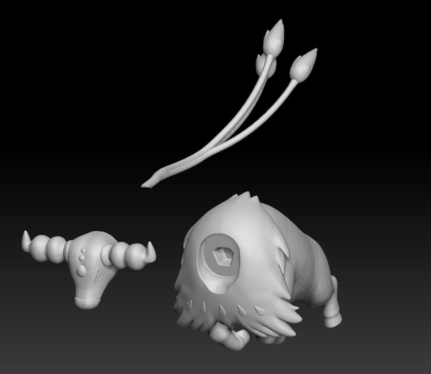 Pokemon Paldean Tauros Aqua Breed 3D print model_2