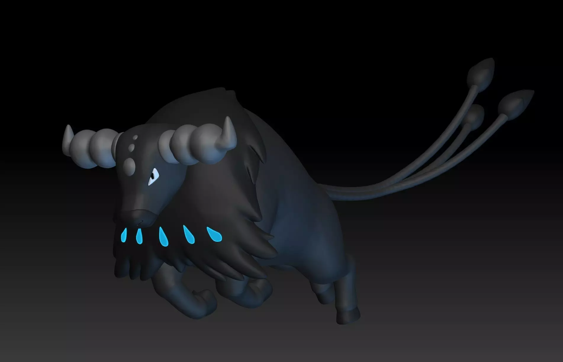 Pokemon Paldean Tauros Aqua Breed 3D print model_0