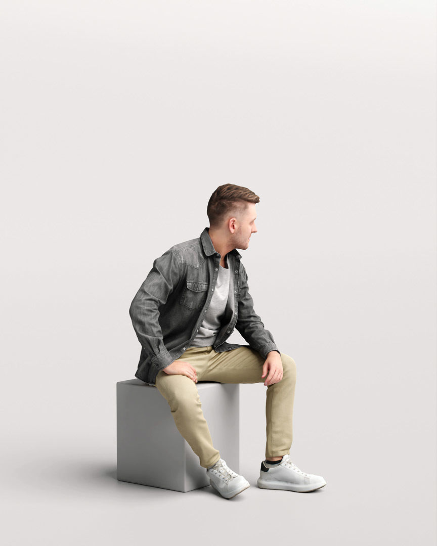 Humano Sitting Man 2203-3 3D model_2