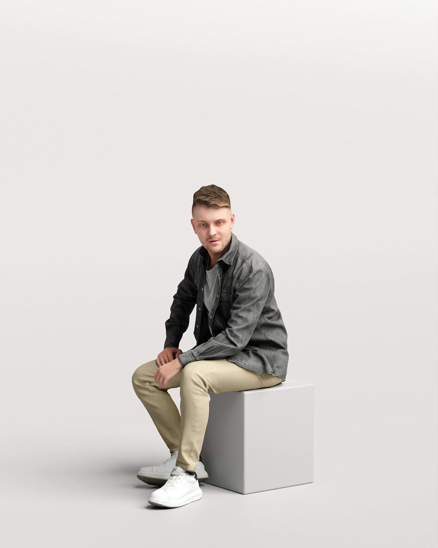 Humano Sitting Man 2203-3 3D model_5