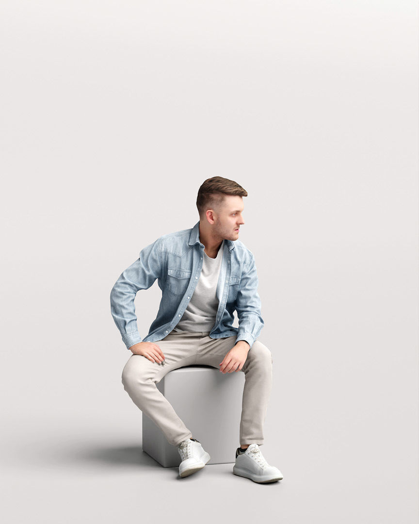 Humano Sitting Man 2203-3 3D model_9