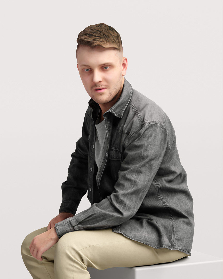 Humano Sitting Man 2203-3 3D model_7