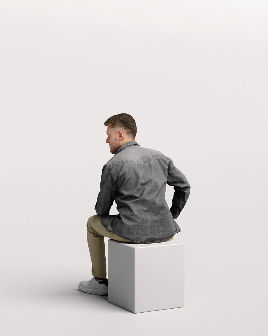 Humano Sitting Man 2203-3 3D model_4