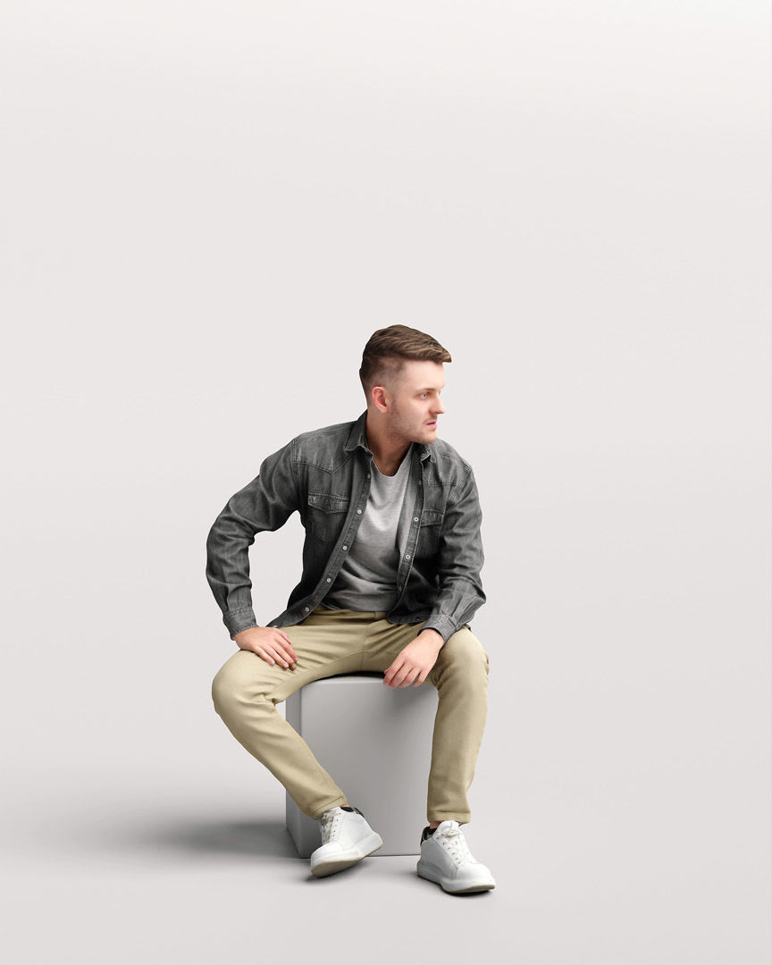 Humano Sitting Man 2203-3 3D model_3