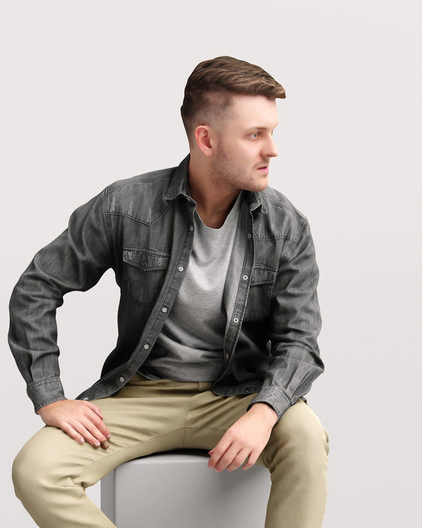 Humano Sitting Man 2203-3 3D model_6