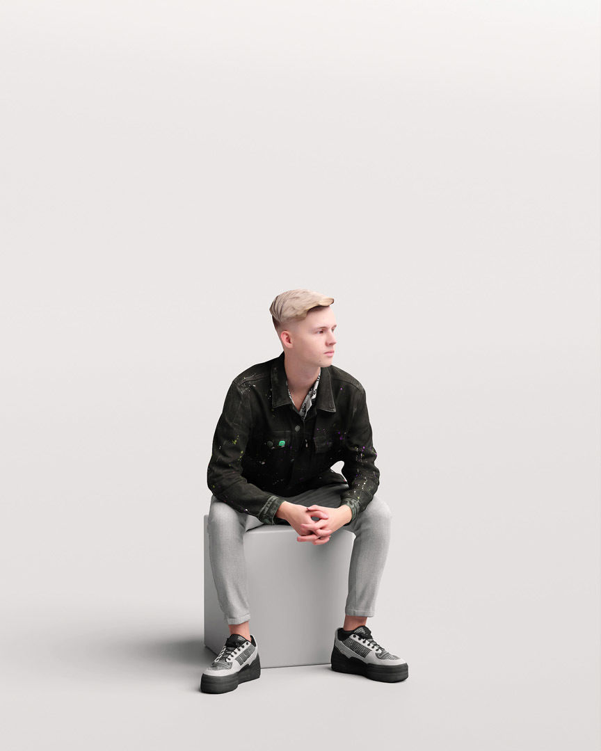 Humano Sitting Young Man 2203-2 3D model_9