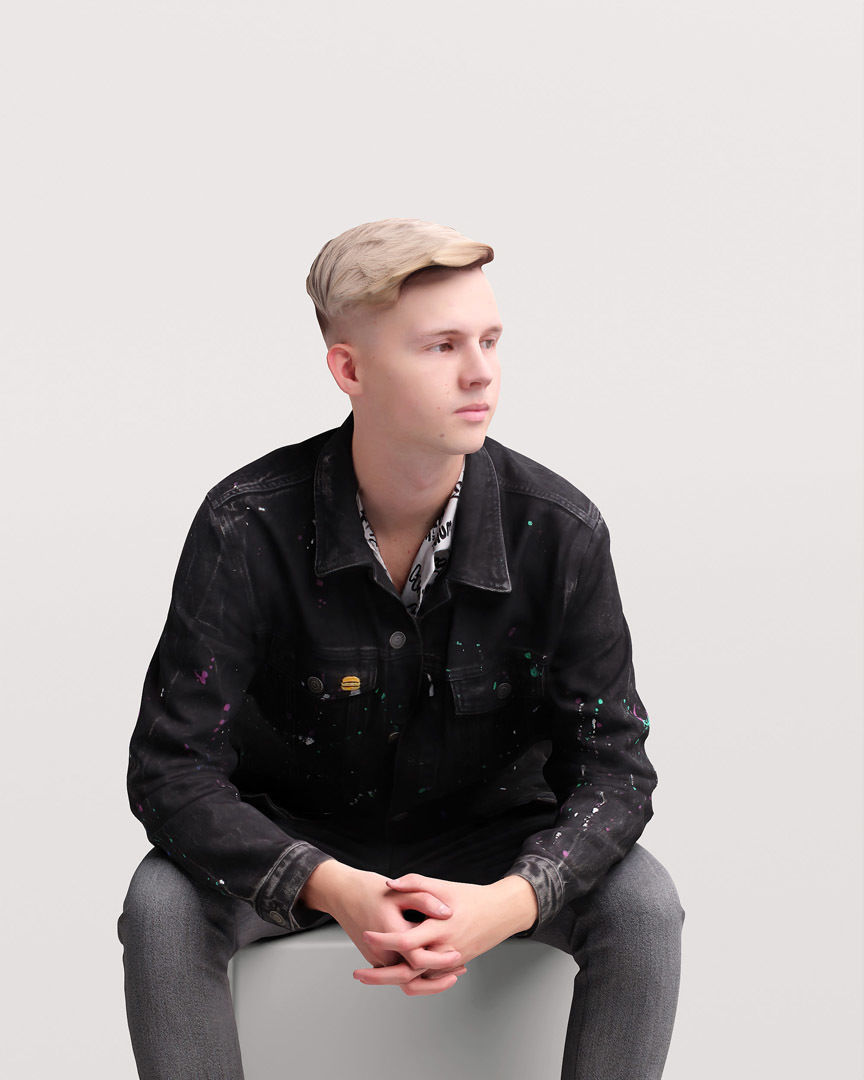 Humano Sitting Young Man 2203-2 3D model_6