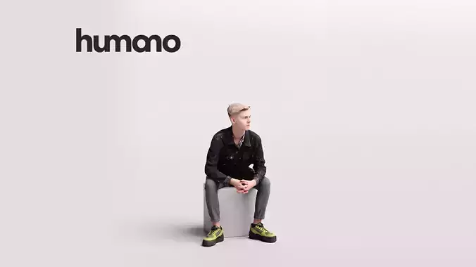 Humano Sitting Young Man 2203-2 3D model