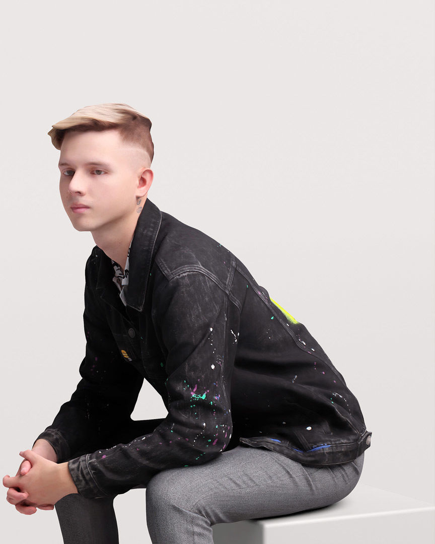 Humano Sitting Young Man 2203-2 3D model_7