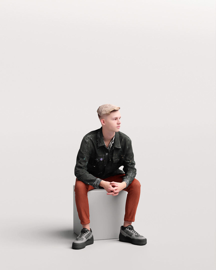 Humano Sitting Young Man 2203-2 3D model_11