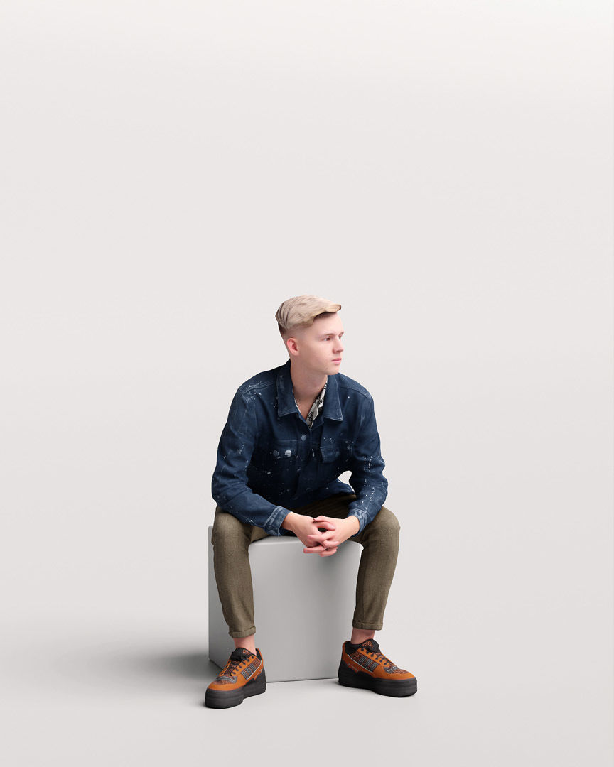 Humano Sitting Young Man 2203-2 3D model_10