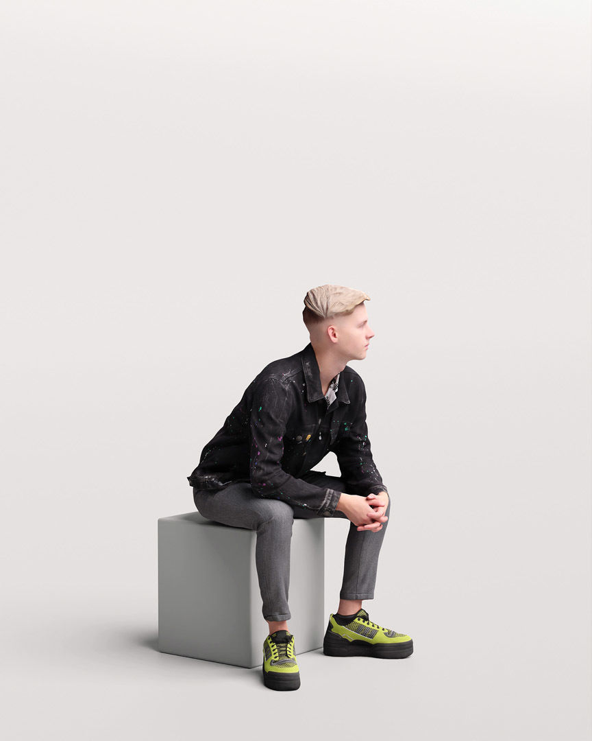 Humano Sitting Young Man 2203-2 3D model_2