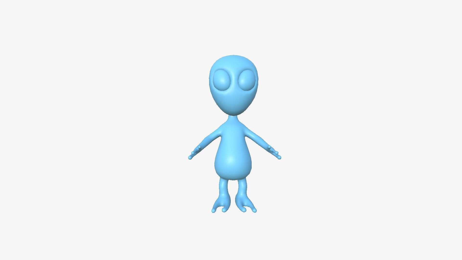 Cute Alien A01 Green Black - Simple - Character Design Low-poly 3D model_11