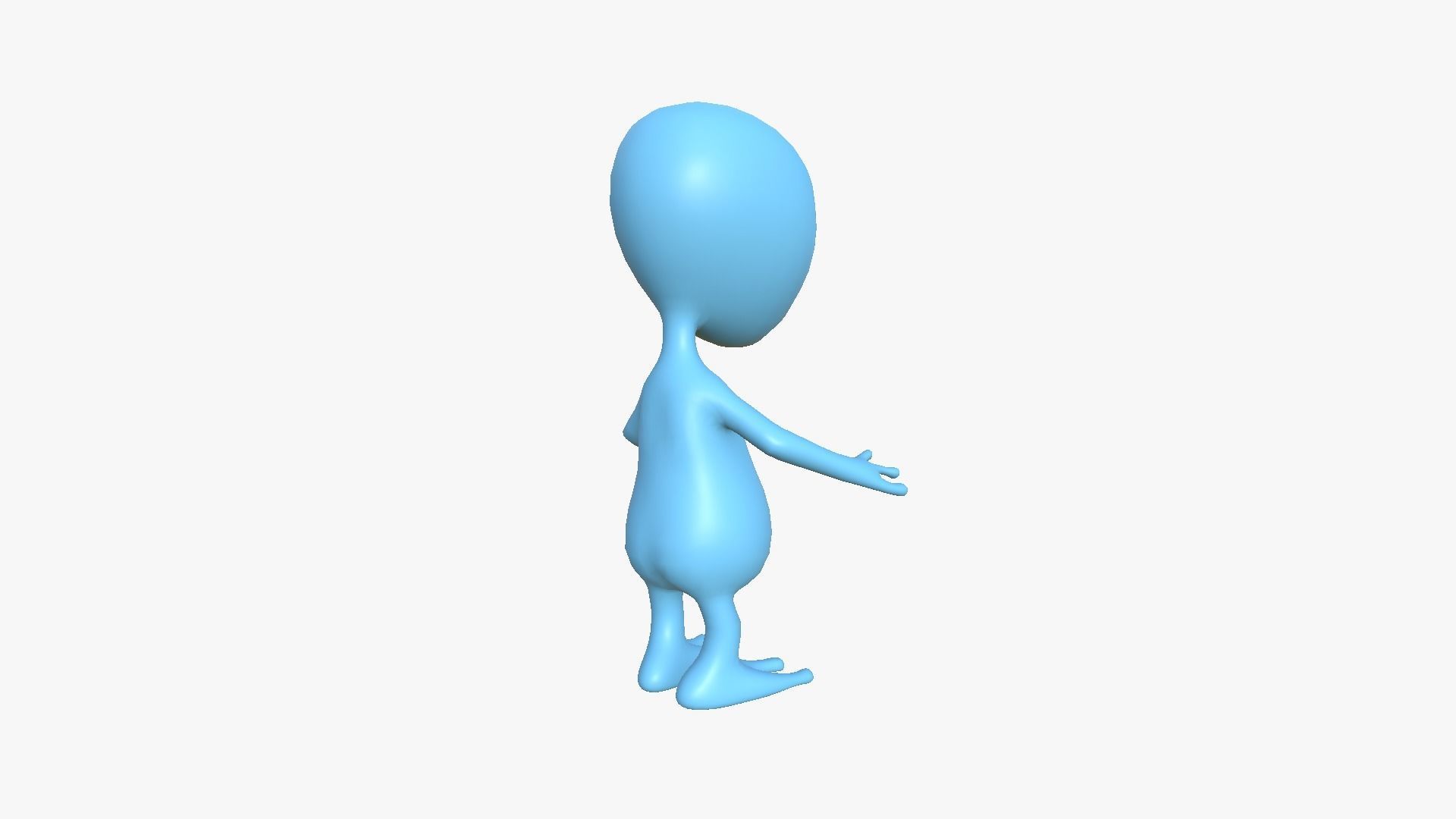 Cute Alien A01 Green Black - Simple - Character Design Low-poly 3D model_9