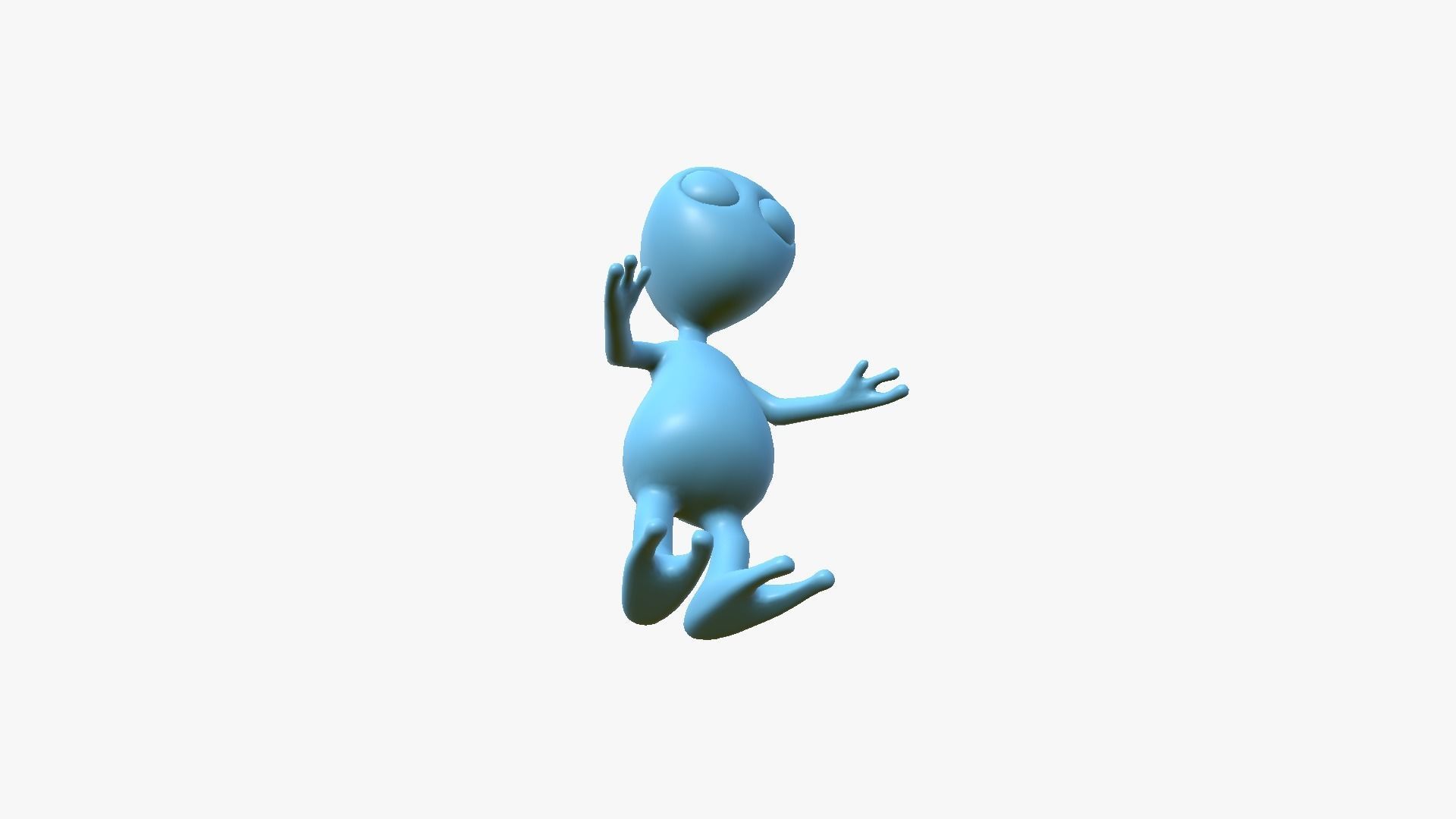 Cute Alien A01 Green Black - Simple - Character Design Low-poly 3D model_13
