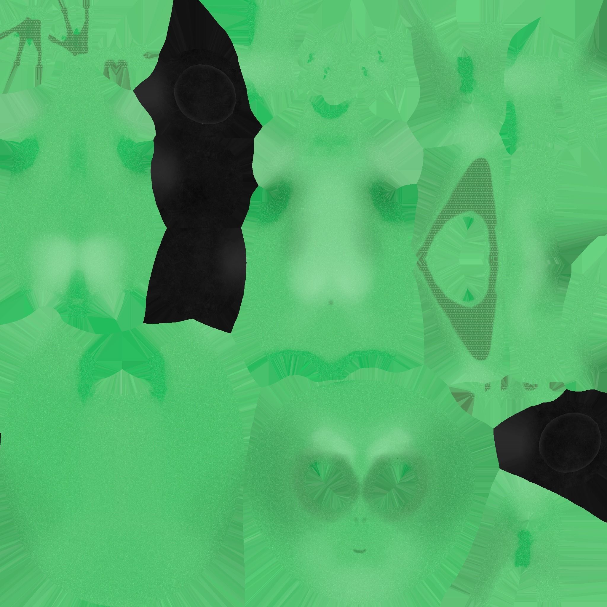 Cute Alien A01 Green Black - Simple - Character Design Low-poly 3D model_22