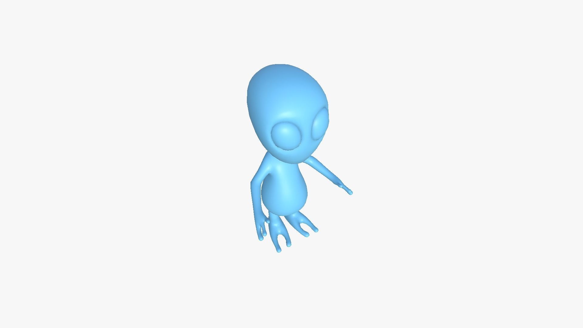 Cute Alien A01 Green Black - Simple - Character Design Low-poly 3D model_12