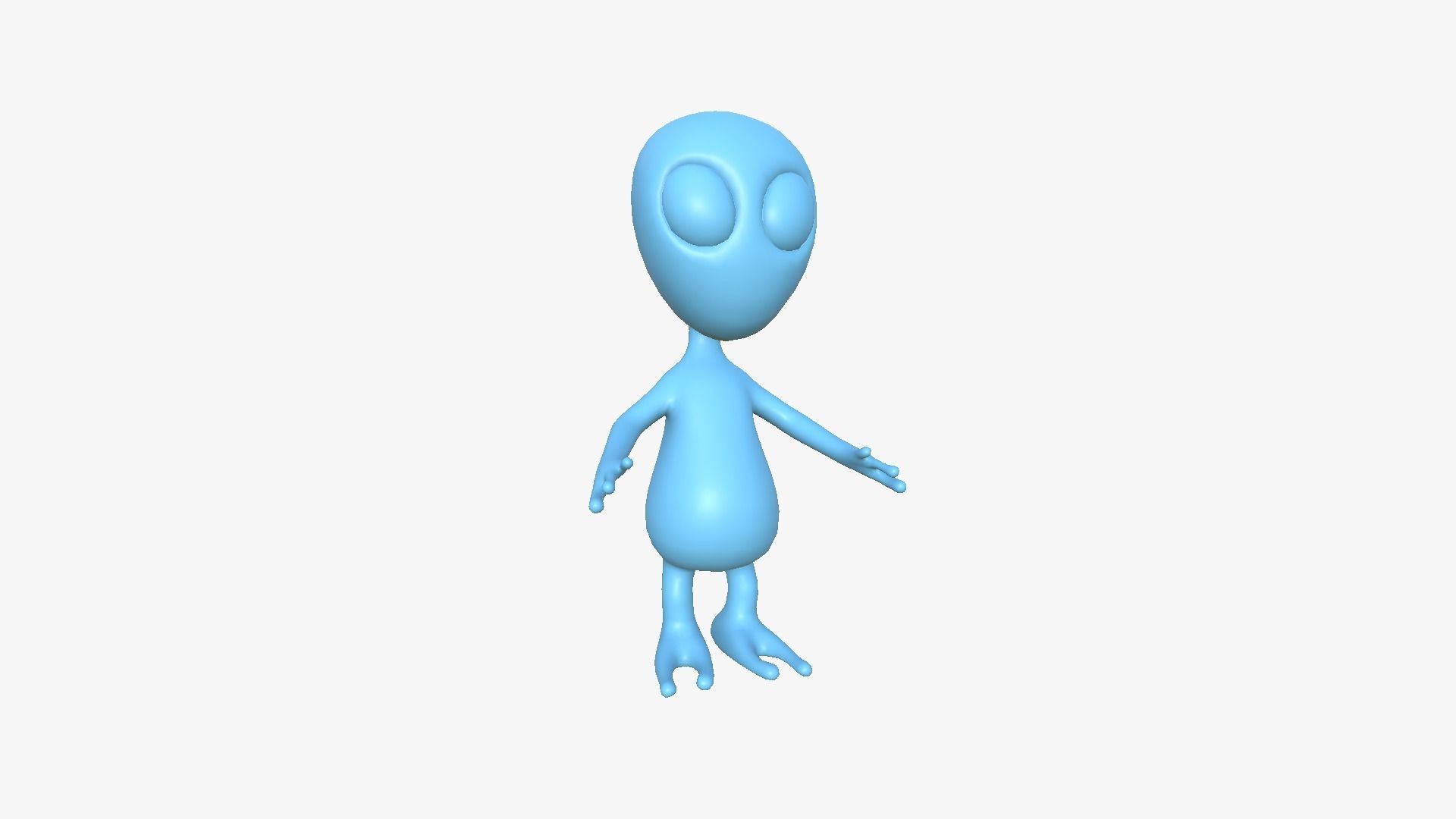 Cute Alien A01 Green Black - Simple - Character Design Low-poly 3D model_7