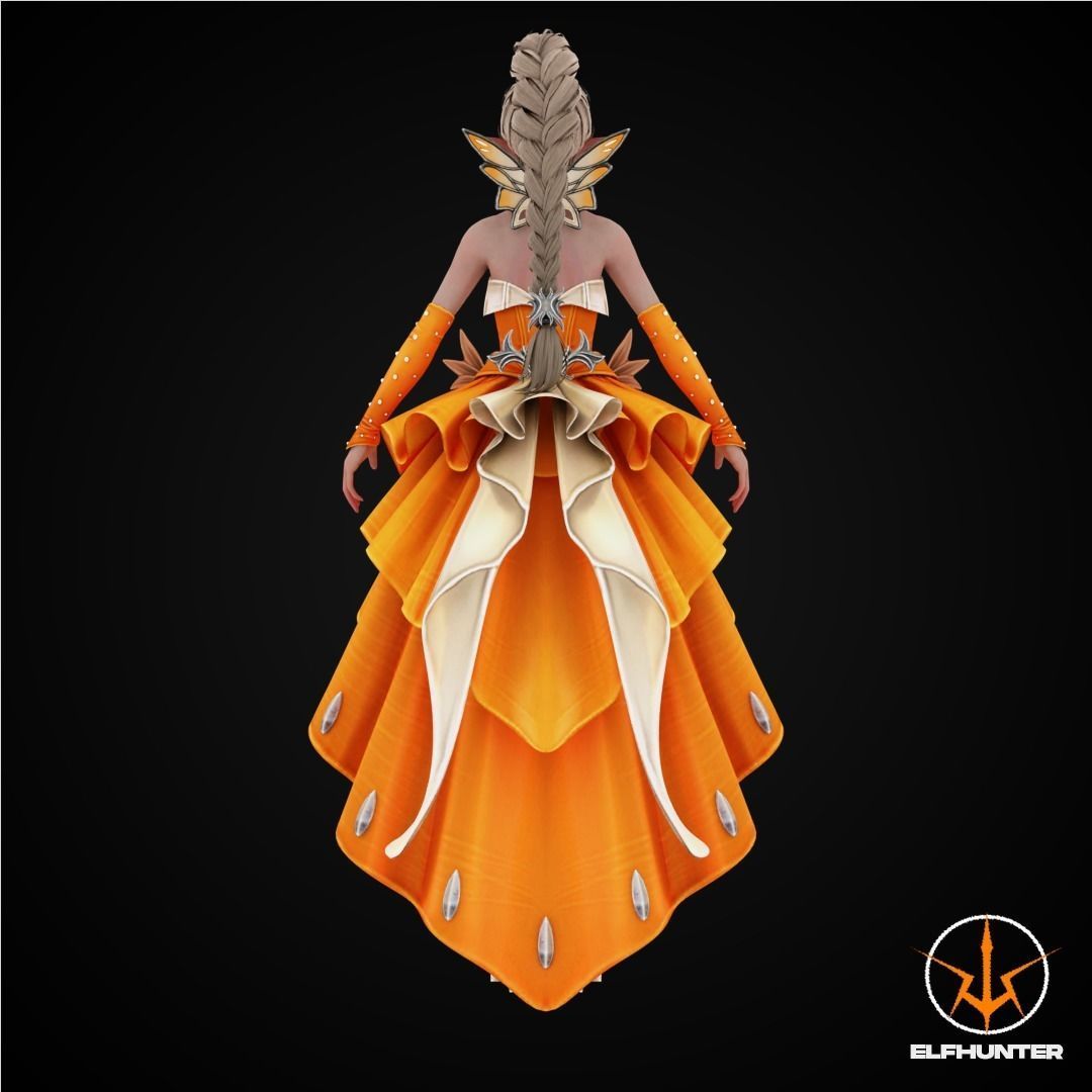 EXCLUSIVE ELF HUNTER EDITION RIGGED CHARACTER ELF PRINCESS Low-poly 3D model_4