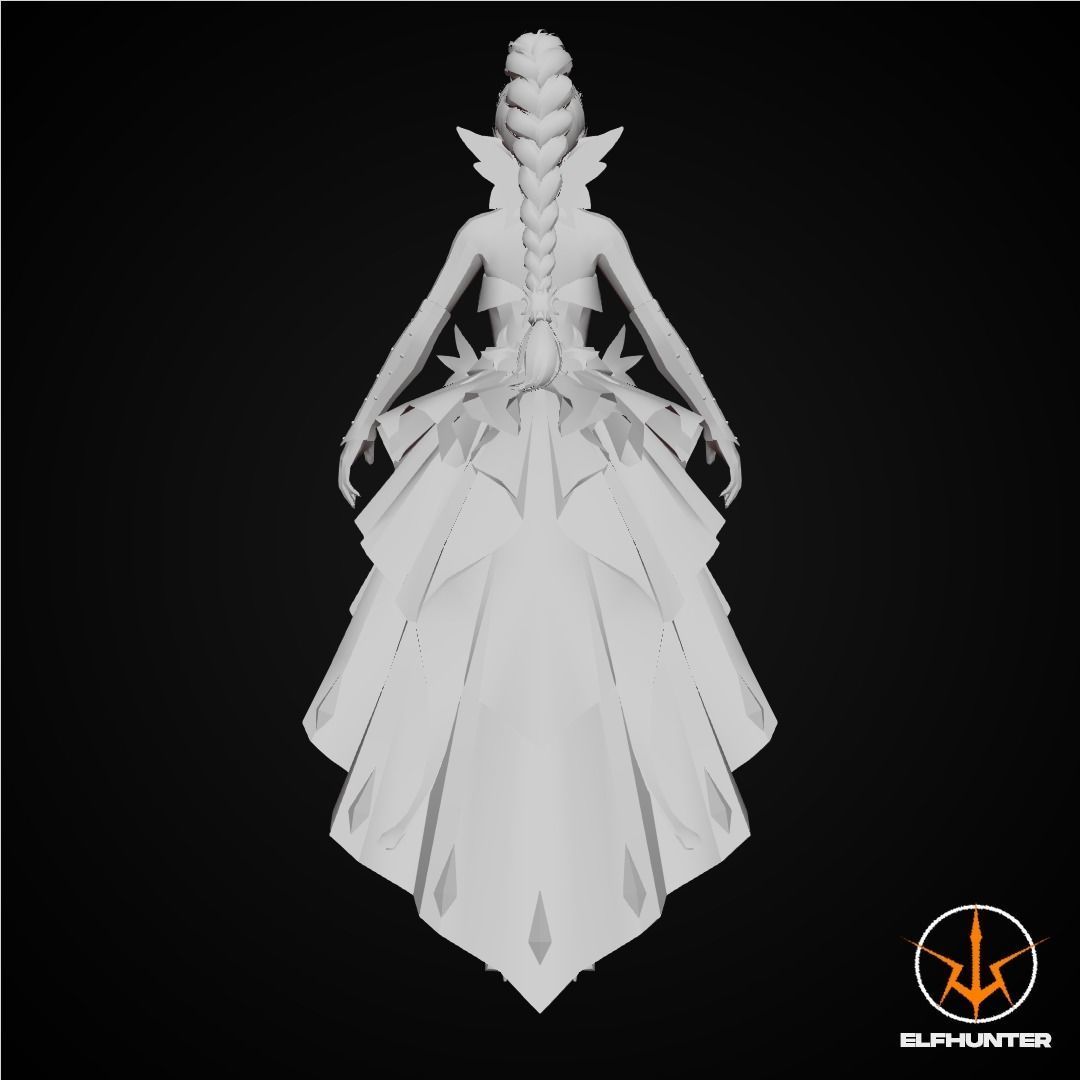 EXCLUSIVE ELF HUNTER EDITION RIGGED CHARACTER ELF PRINCESS Low-poly 3D model_8