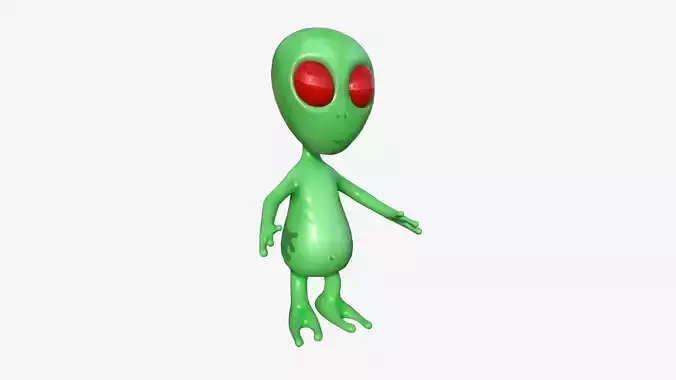 Cute Alien A02 Green Red - Simple - Character Design Low-poly 3D model Cute Alien A02 Green Red - Simple - Character Design Low-poly 3D model