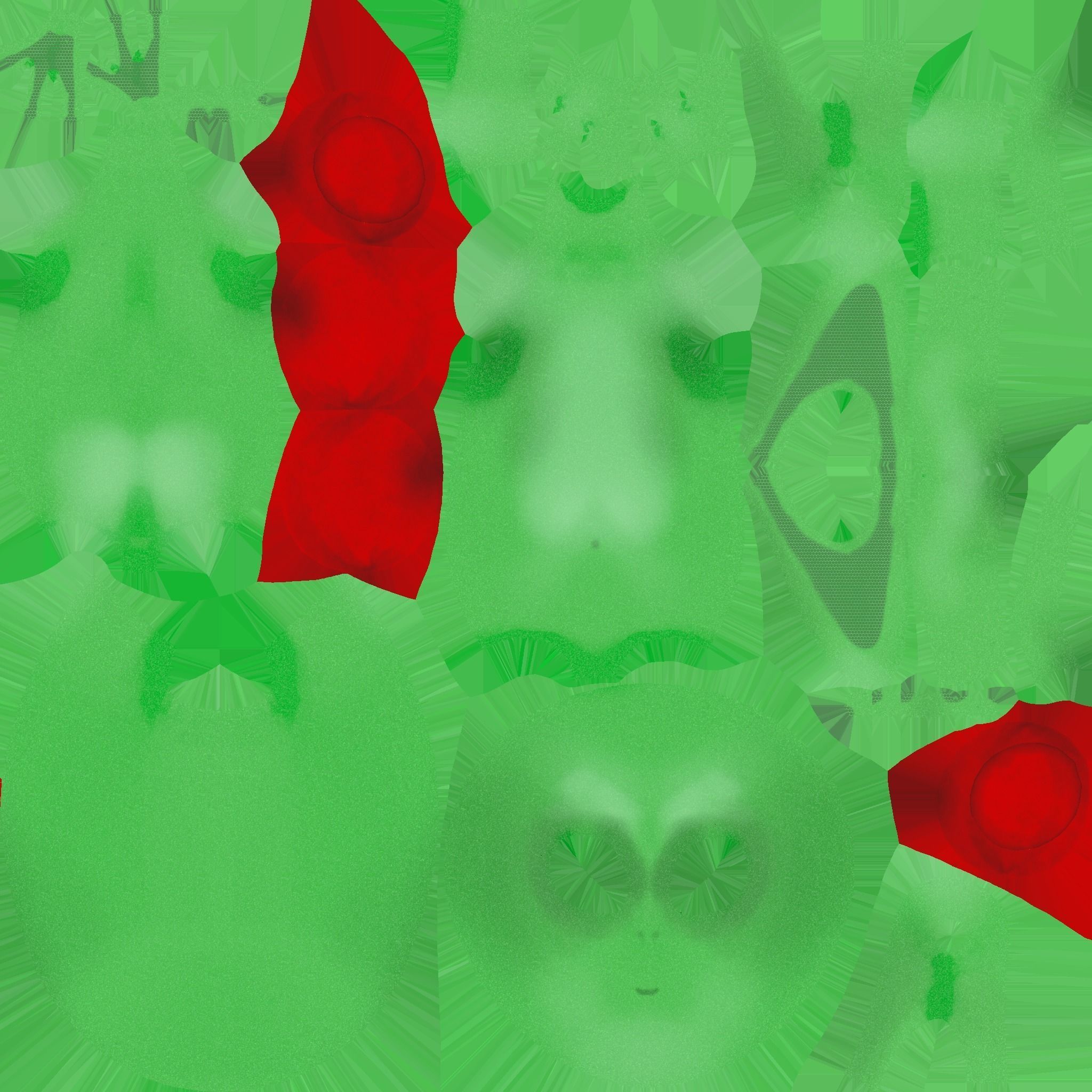 Cute Alien A02 Green Red - Simple - Character Design Low-poly 3D model_22