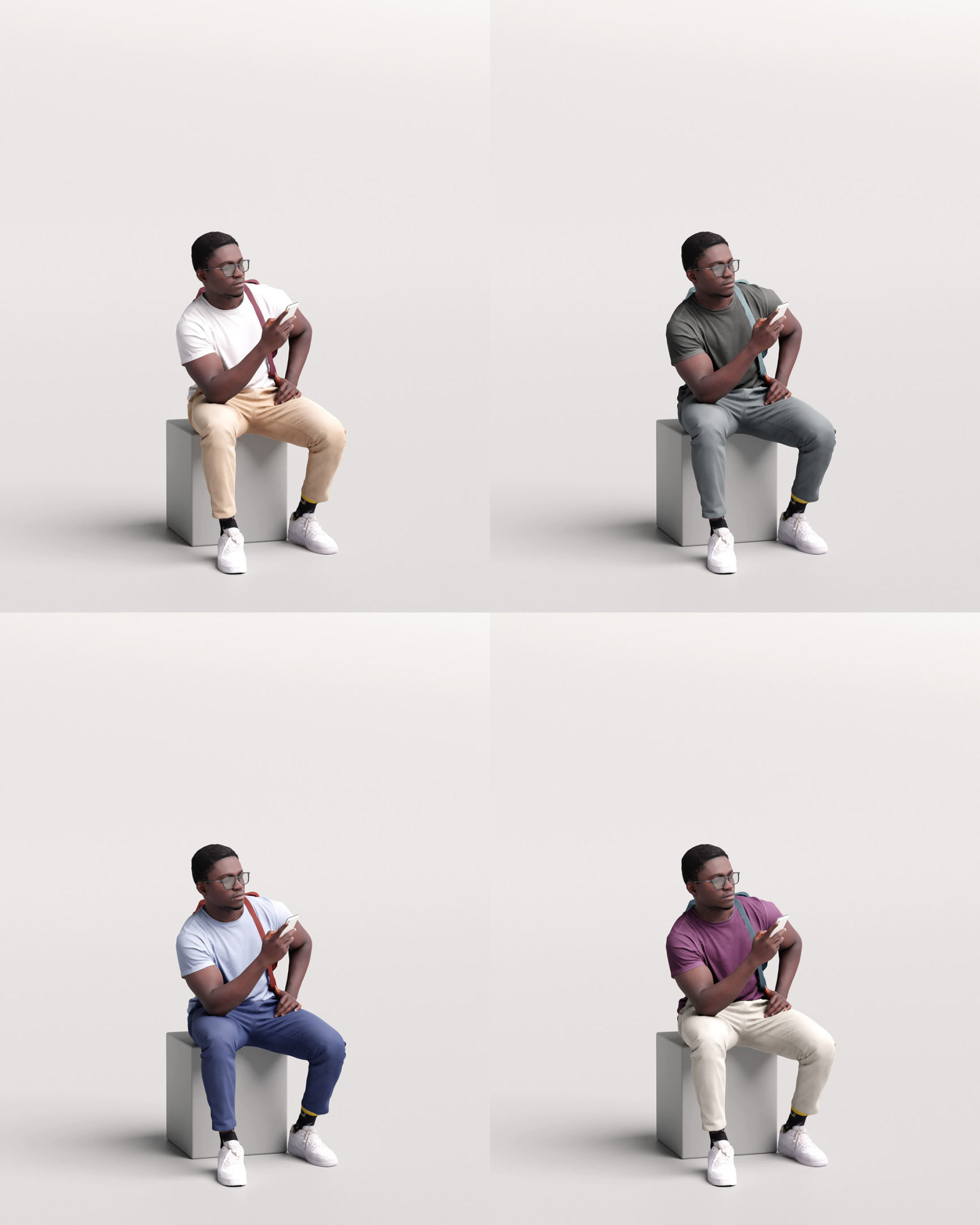 Humano Sitting Man with Phone 2203-11 3D model_13