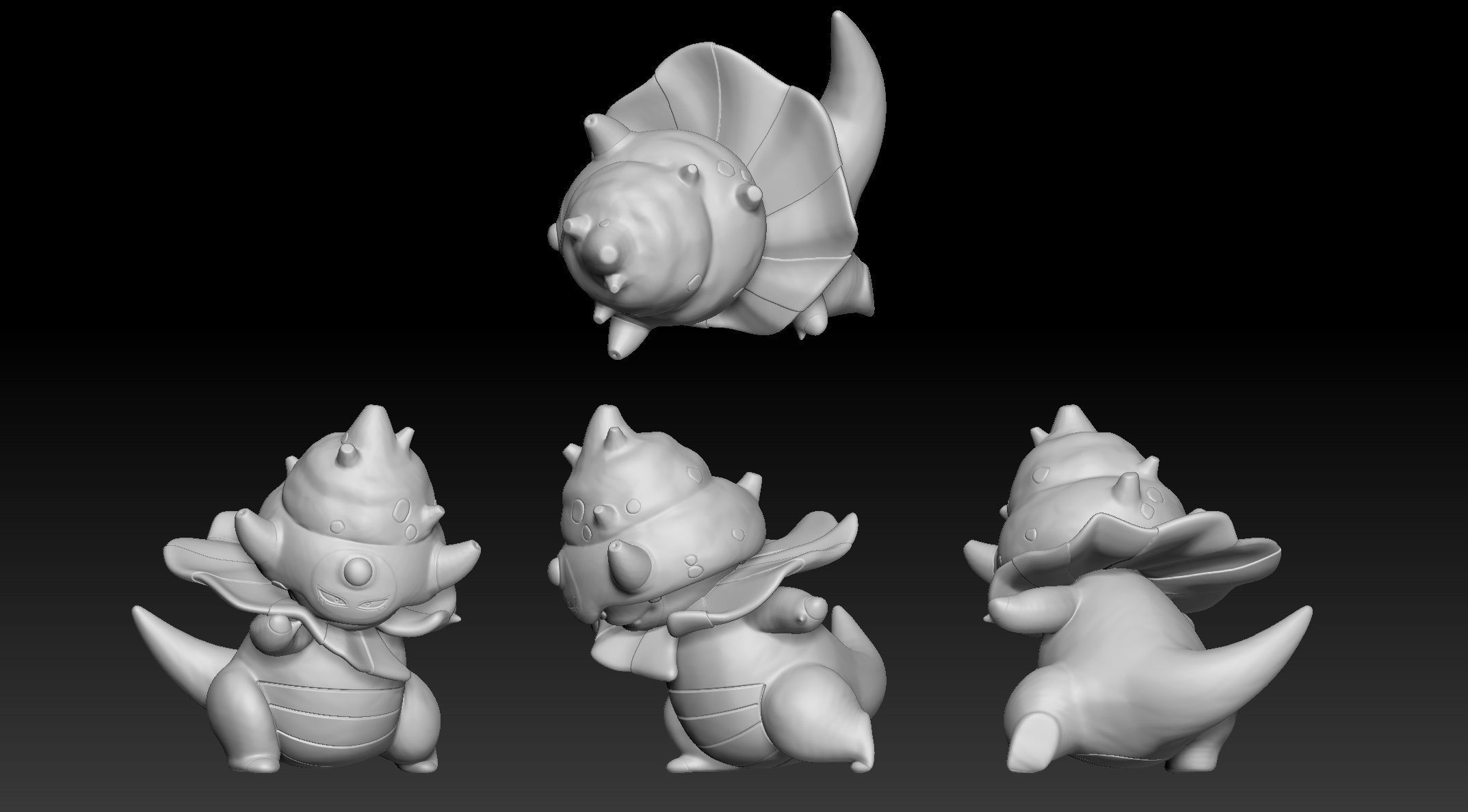 Pokemon Galarian Slowpoke Slowbro Slowking 3D print model_3