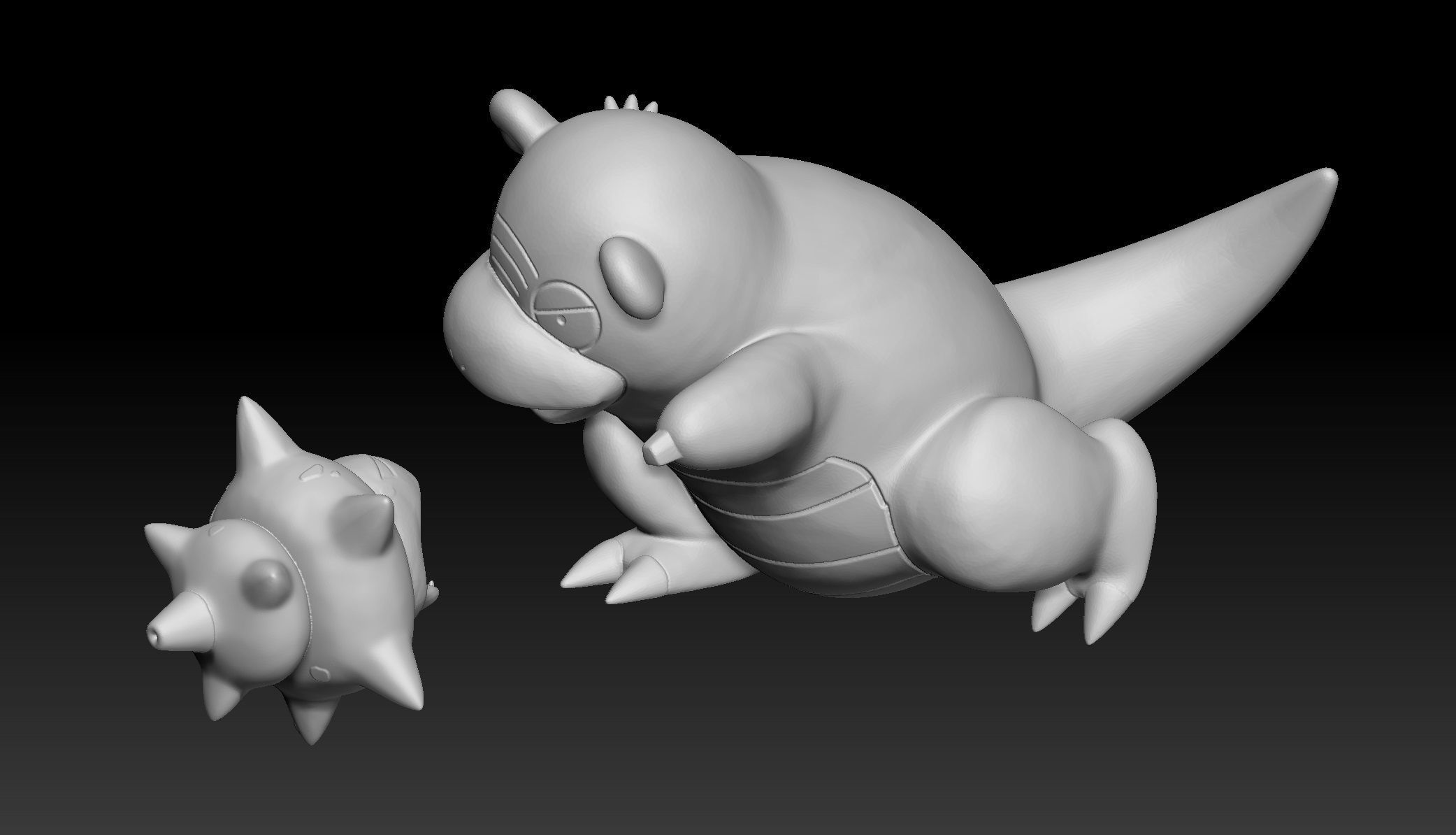 Pokemon Galarian Slowpoke Slowbro Slowking 3D print model_4