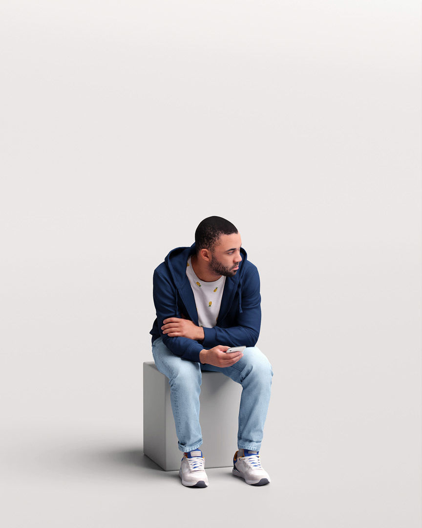 Humano Sitting Man 2203-10 3D model_9