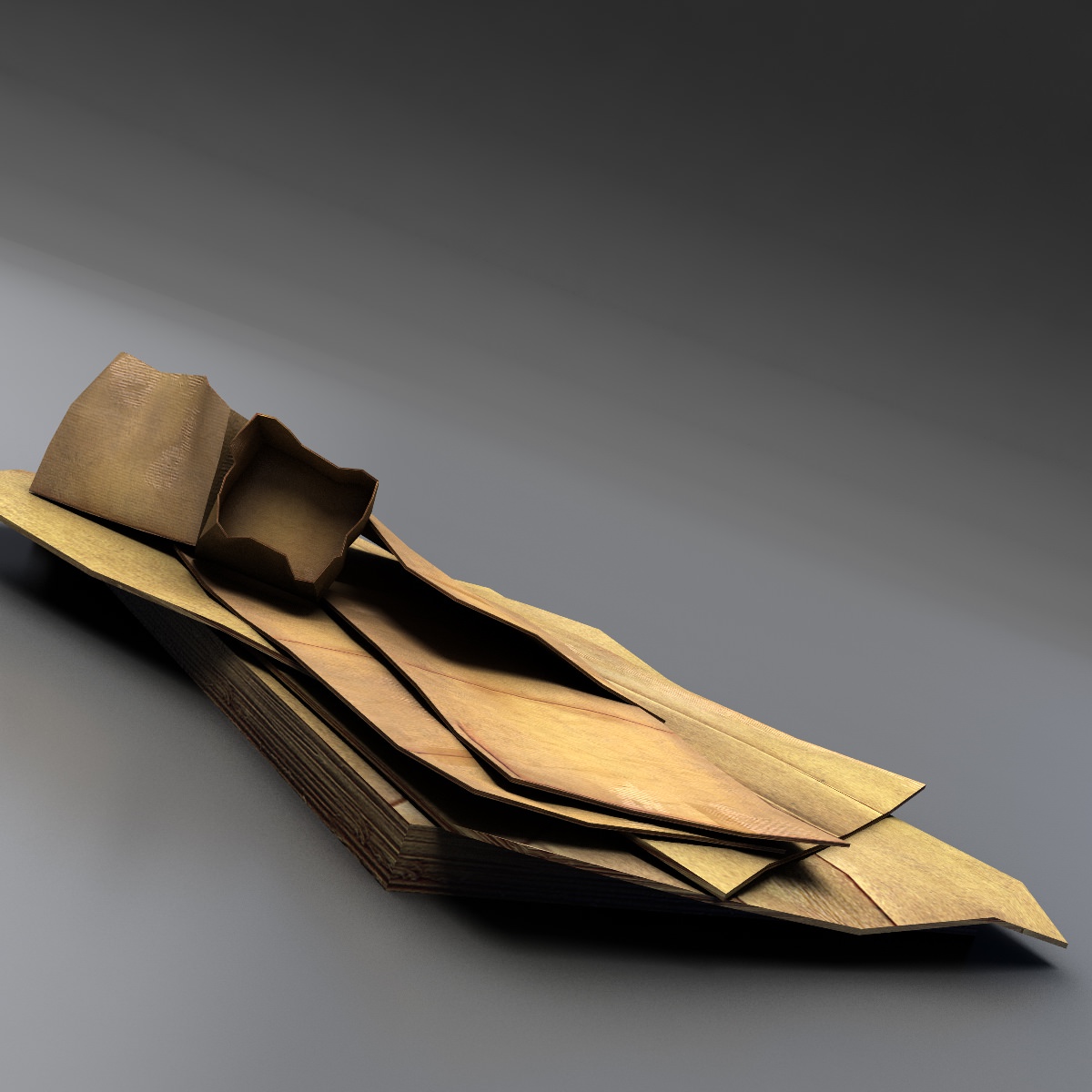 Cardboard Junk Low-poly 3D model_1