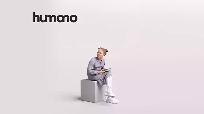 Humano Sitting Young Girl 2203-1 3D model