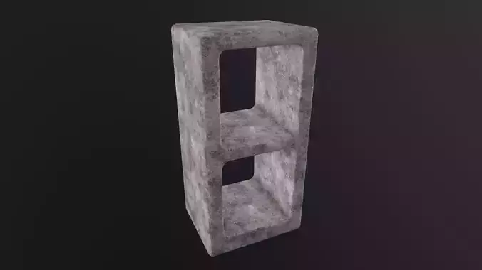 Cinderblock 3D Model Low-poly 3D model