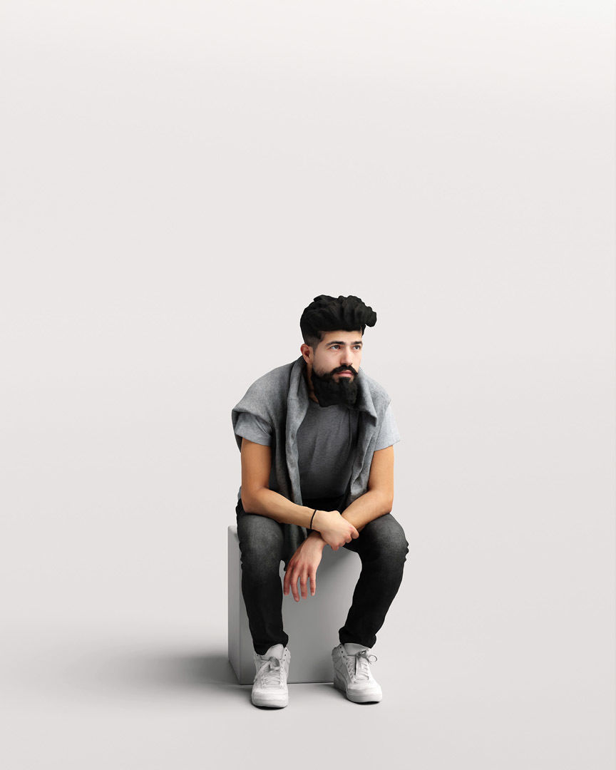 Humano Sitting Young Man 2204-9 3D model_3