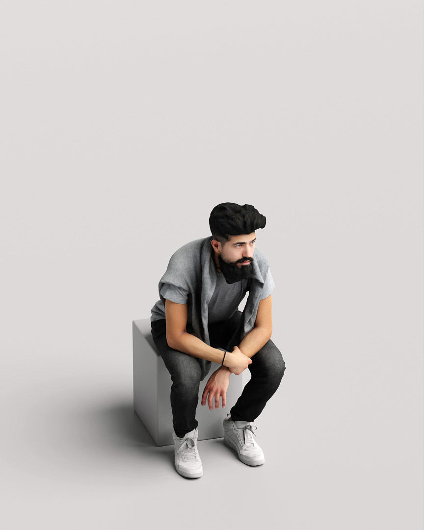 Humano Sitting Young Man 2204-9 3D model_8