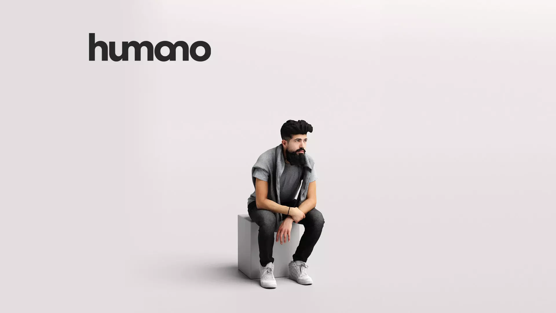 Humano Sitting Young Man 2204-9 3D model_0