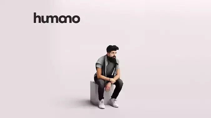 Humano Sitting Young Man 2204-9 3D model